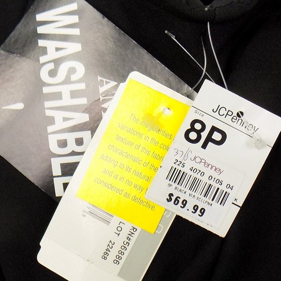 Virgo Petite Black Short Sleeve 1/2 Zip Back Full-Length Dress Size 8P NWT - Picture 9 of 10